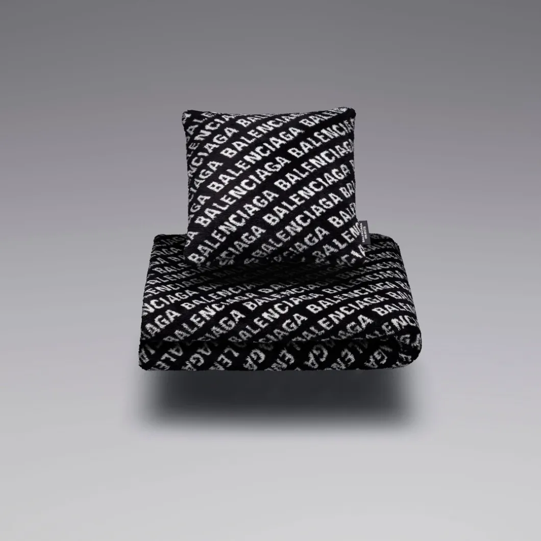Allover Logo Blanket in Black