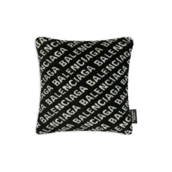 Allover Logo Cushion in Black