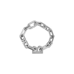 B Chain Thin Bracelet in Silver