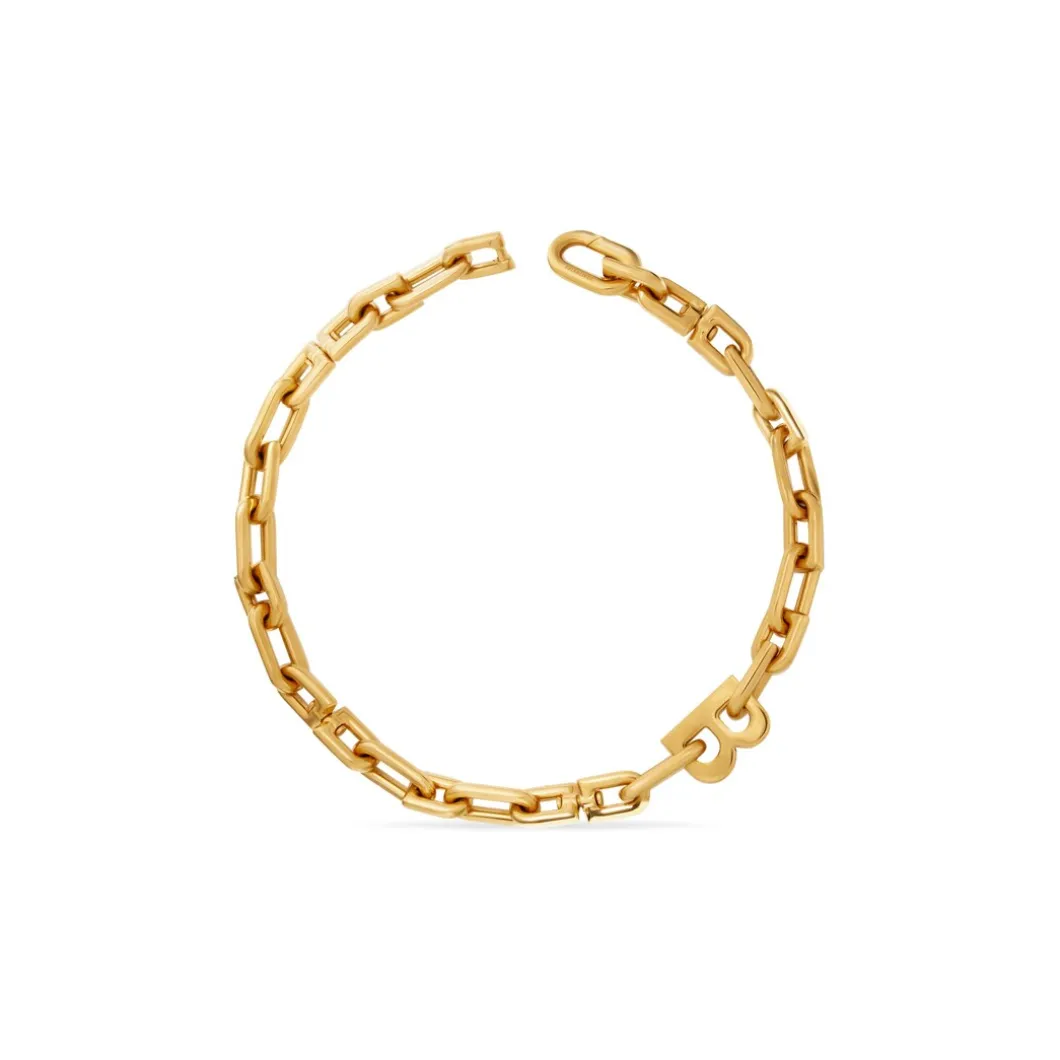 B Chain Thin Necklace in Gold
