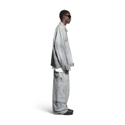 Bal Diagonal Allover Cargo Pants in Light Blue
