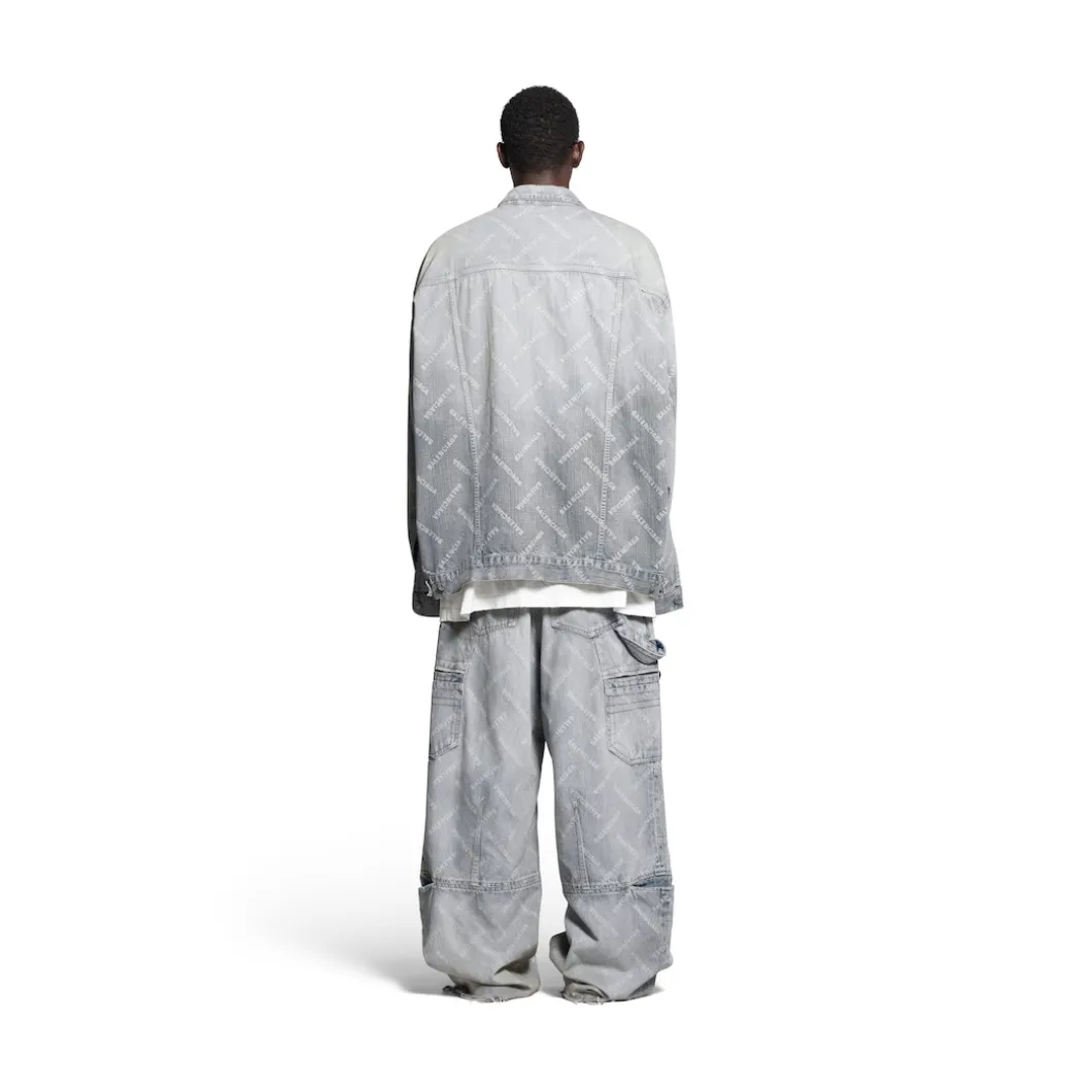 Bal Diagonal Allover Cargo Pants in Light Blue