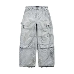 Bal Diagonal Allover Cargo Pants in Light Blue