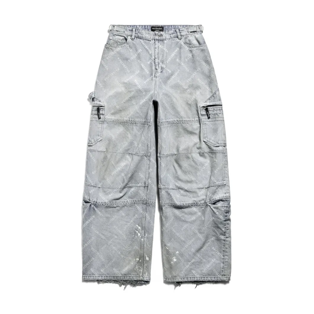 Bal Diagonal Allover Cargo Pants in Light Blue