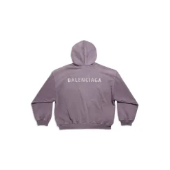Balenciaga Back Hoodie Medium Fit in Purple/grey