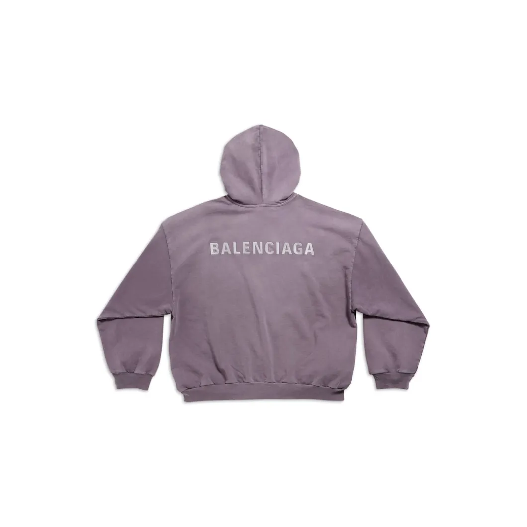 Balenciaga Back Hoodie Medium Fit in Purple/grey