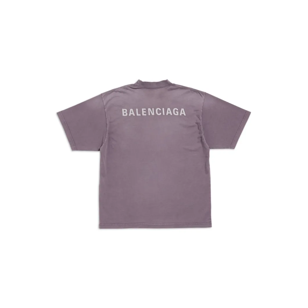 Balenciaga Back T-shirt Medium Fit in Purple/grey