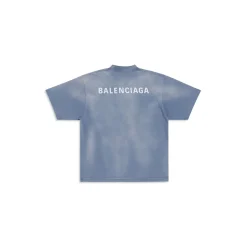 Balenciaga Back T-shirt Medium Fit in Blue/white