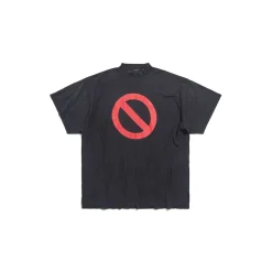 Balenciaga Music | Bfrnd Series Inside-out T-shirt Oversized in Black Faded