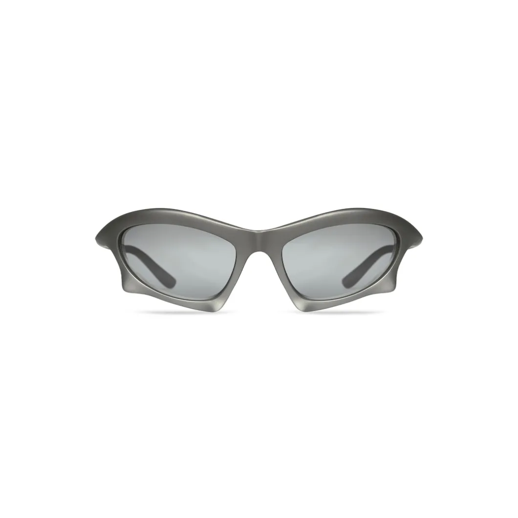 Bat Rectangle Sunglasses in Silver