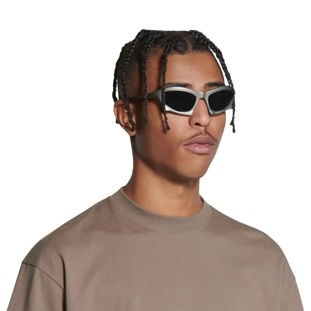 Bat Rectangle Sunglasses in Silver