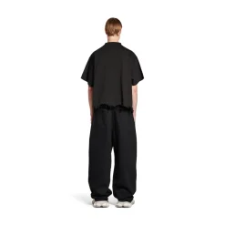 Bb Classic Balenciaga Cropped T-shirt Oversized in Black