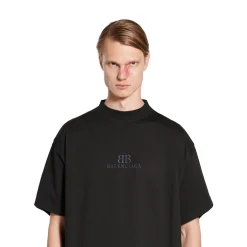 Bb Classic Balenciaga Cropped T-shirt Oversized in Black