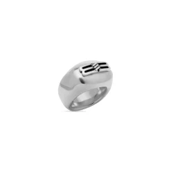 Bb Icon Signet Ring in Antique Silver