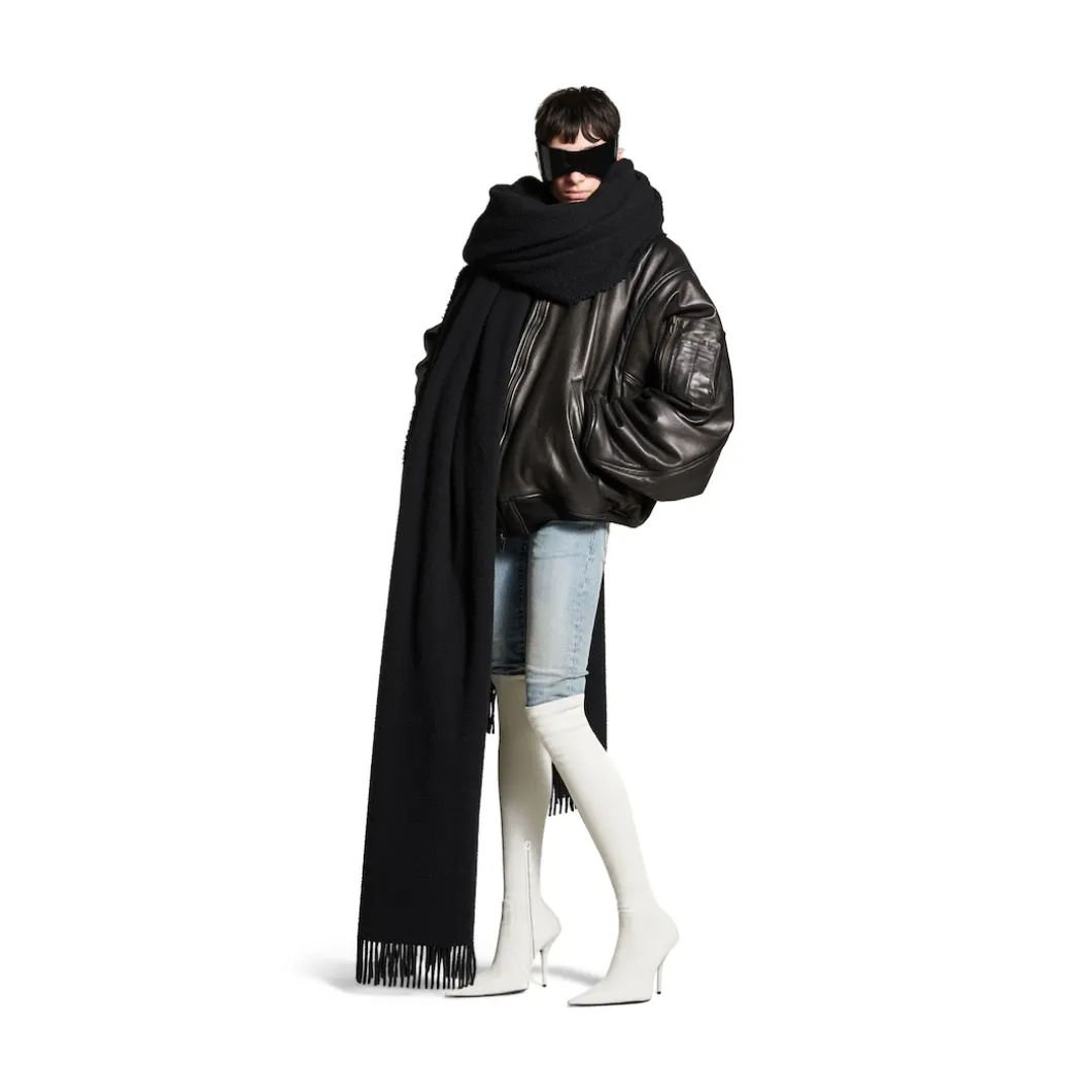 Bomber Leather Jacket in Black