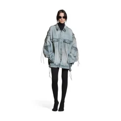 Cagole Oversized Jacket in Blue