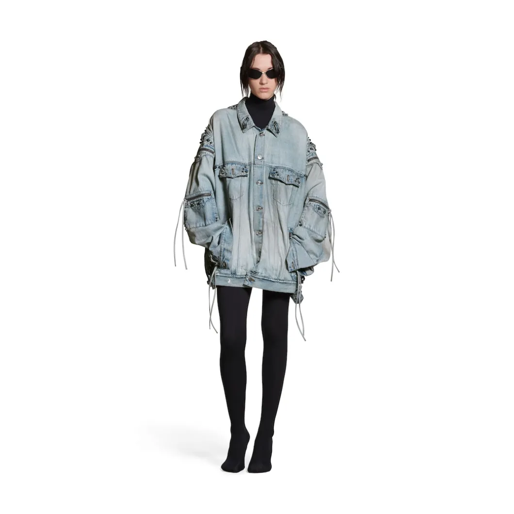 Cagole Oversized Jacket in Blue