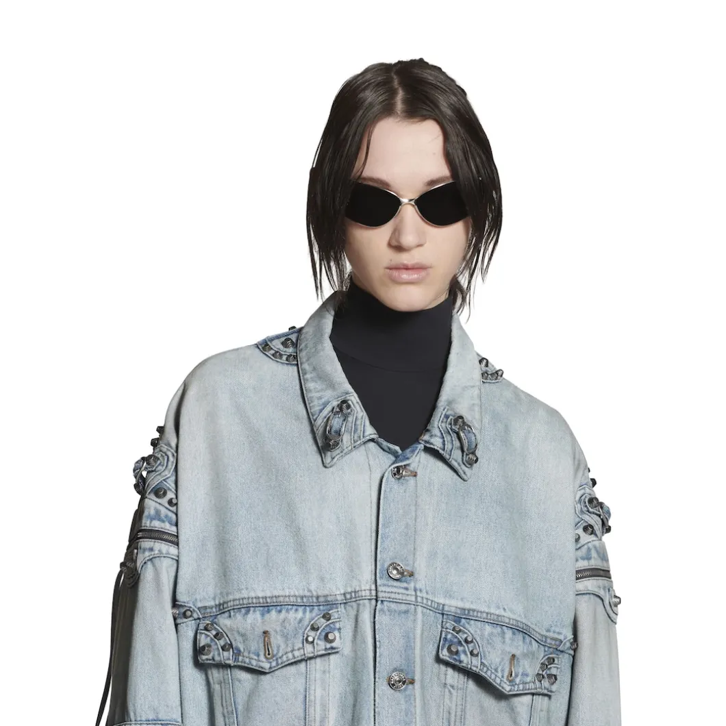 Cagole Oversized Jacket in Blue