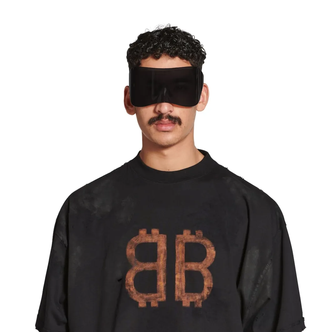 Crypto T-shirt Oversized in Black Faded