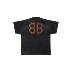 Crypto T-shirt Oversized in Black Faded