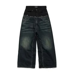 Cut-up Baggy Pants in Black