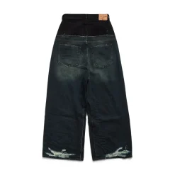 Cut-up Baggy Pants in Black