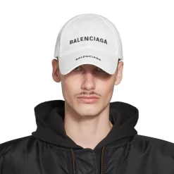 Double Logo Cap in White