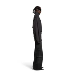 Flared Cargo Pants in Black
