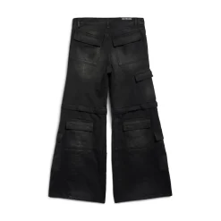 Flared Cargo Pants in Black