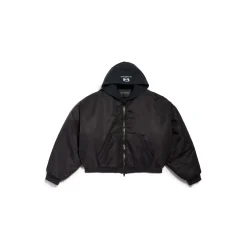 Hooded Bomber in Black