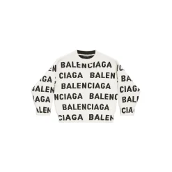Kids - Bal Horizontal Allover Sweater in White/black
