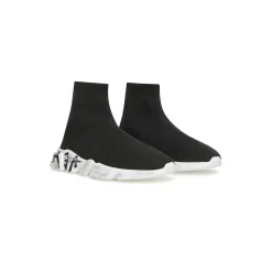 Kids - Speed Graffiti Recycled Knit Sneaker  in Black