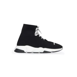 Kids - Speed Lace-up Recycled Knit Sneaker in Black/white