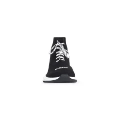 Kids - Speed Lace-up Recycled Knit Sneaker in Black/white