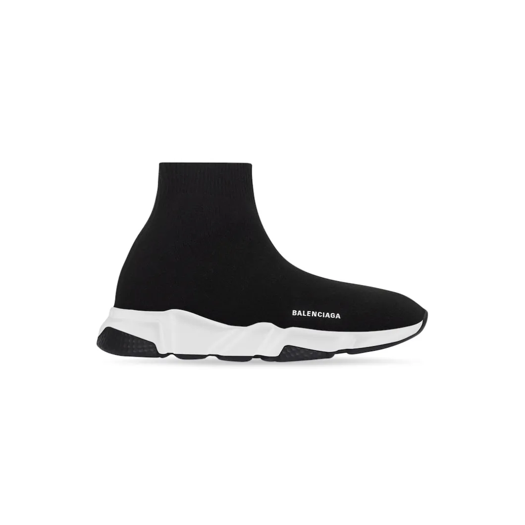 Kids - Speed Recycled Knit Sneaker in Black/white