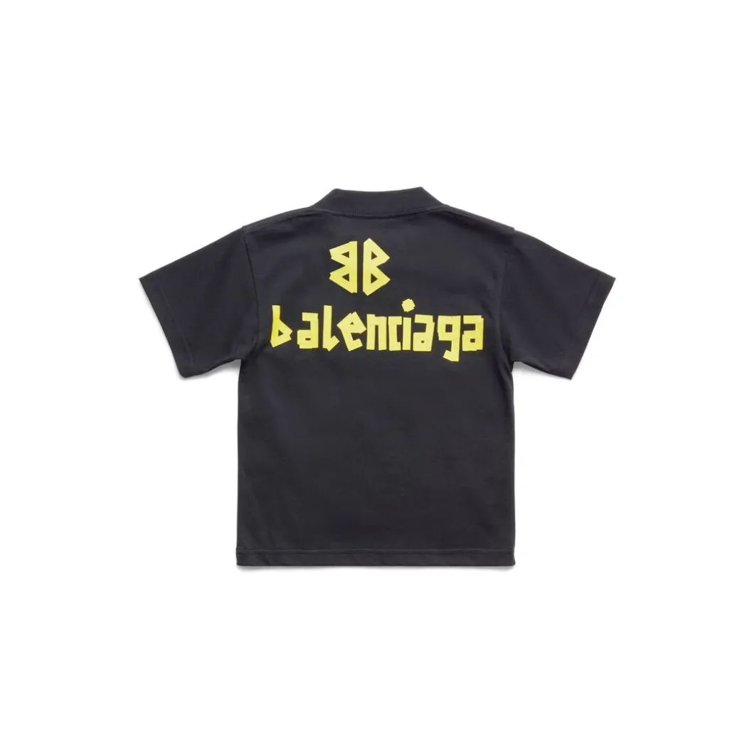 Kids - Tape Type T-shirt in Black Faded
