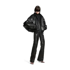 Lined Zip-up Hoodie Large Fit in Black