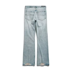Low Waist Straight Pants in Light Blue