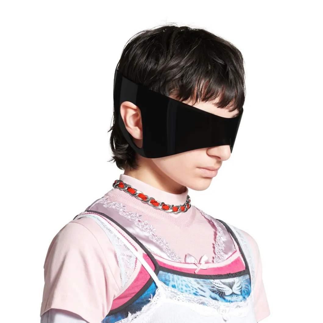 Malibu Gourmette Choker in Antique Silver/neon Orange