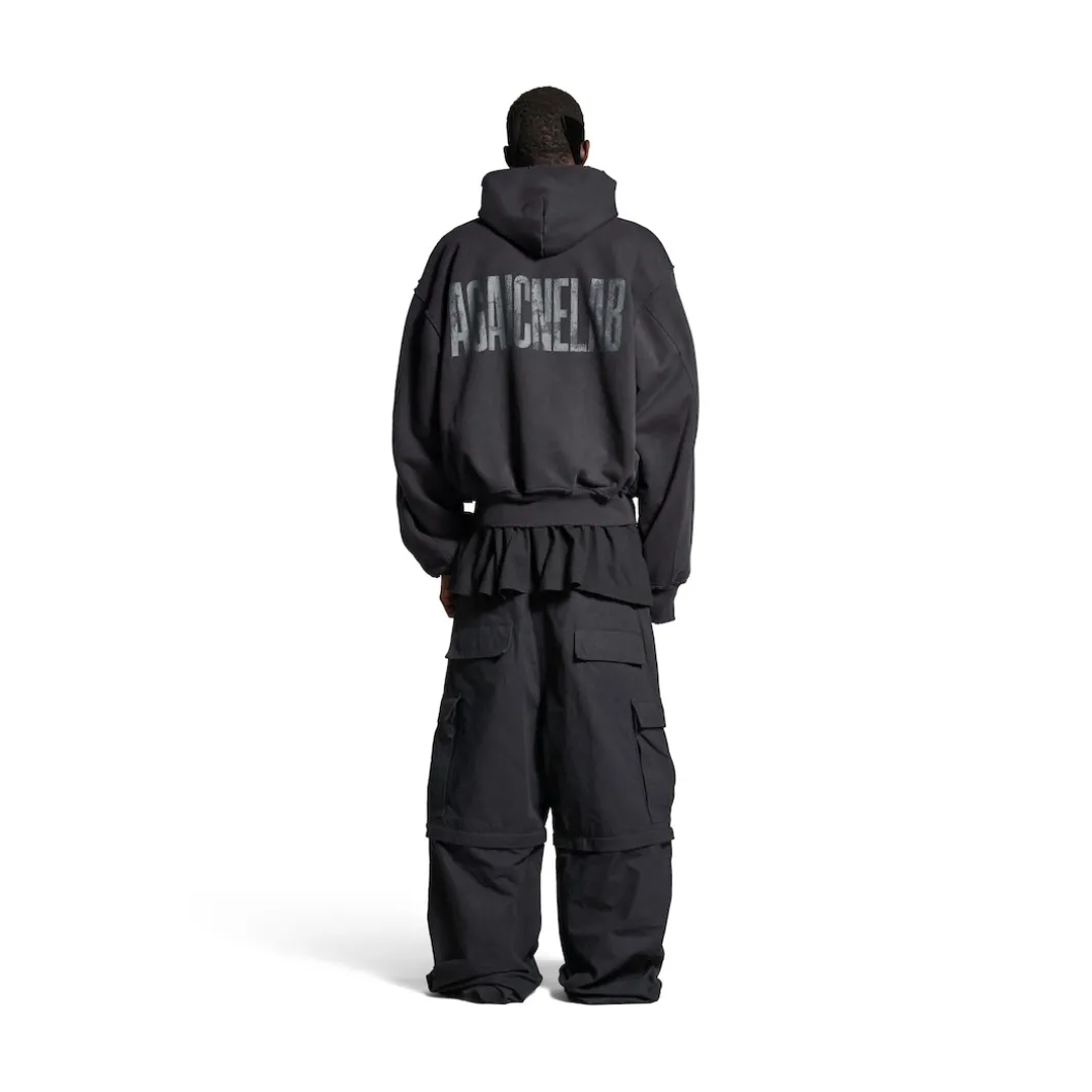 Men's Agaicnelab Hooded Bomber in Black/orange