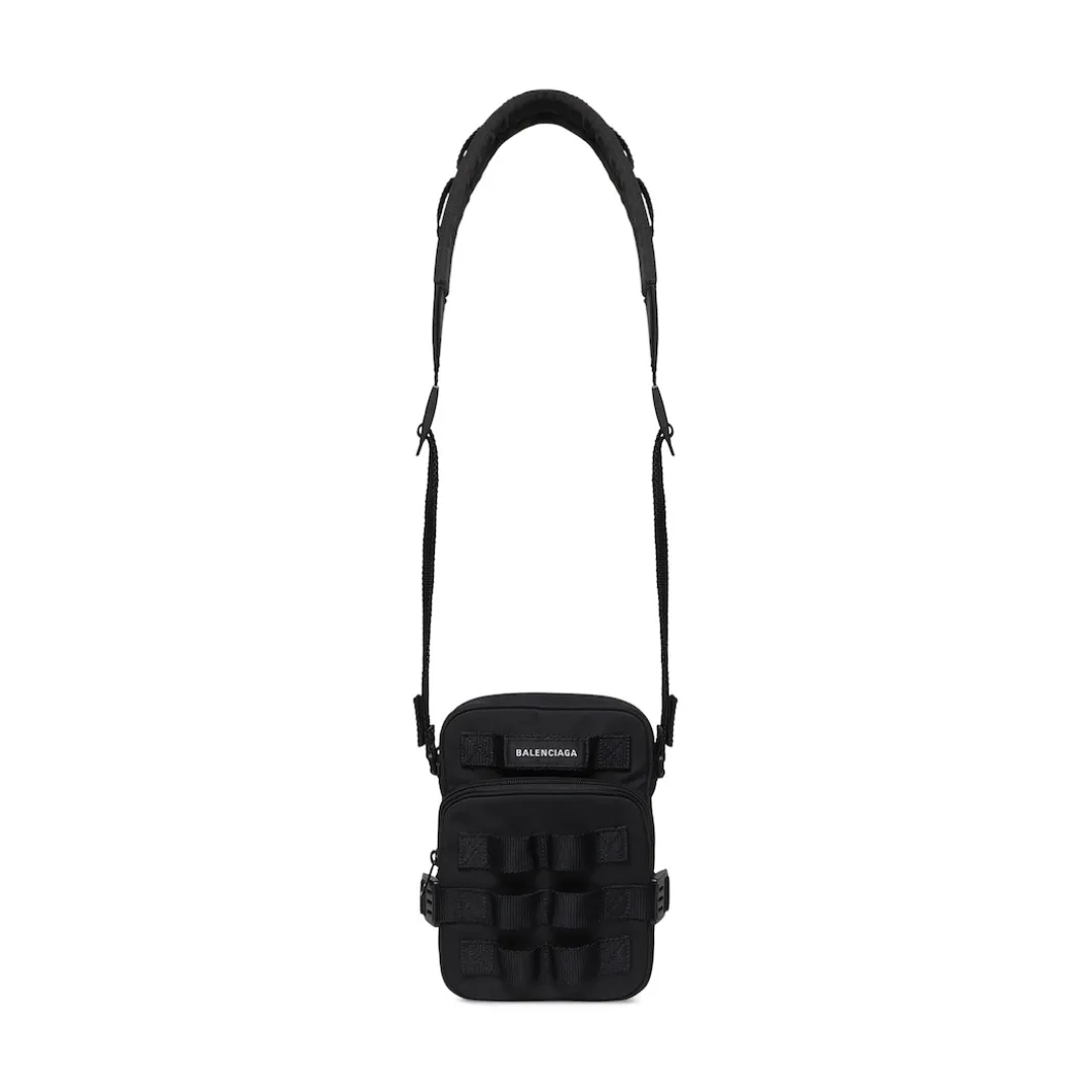 Men's Army Crossbody Messenger Bag in Black