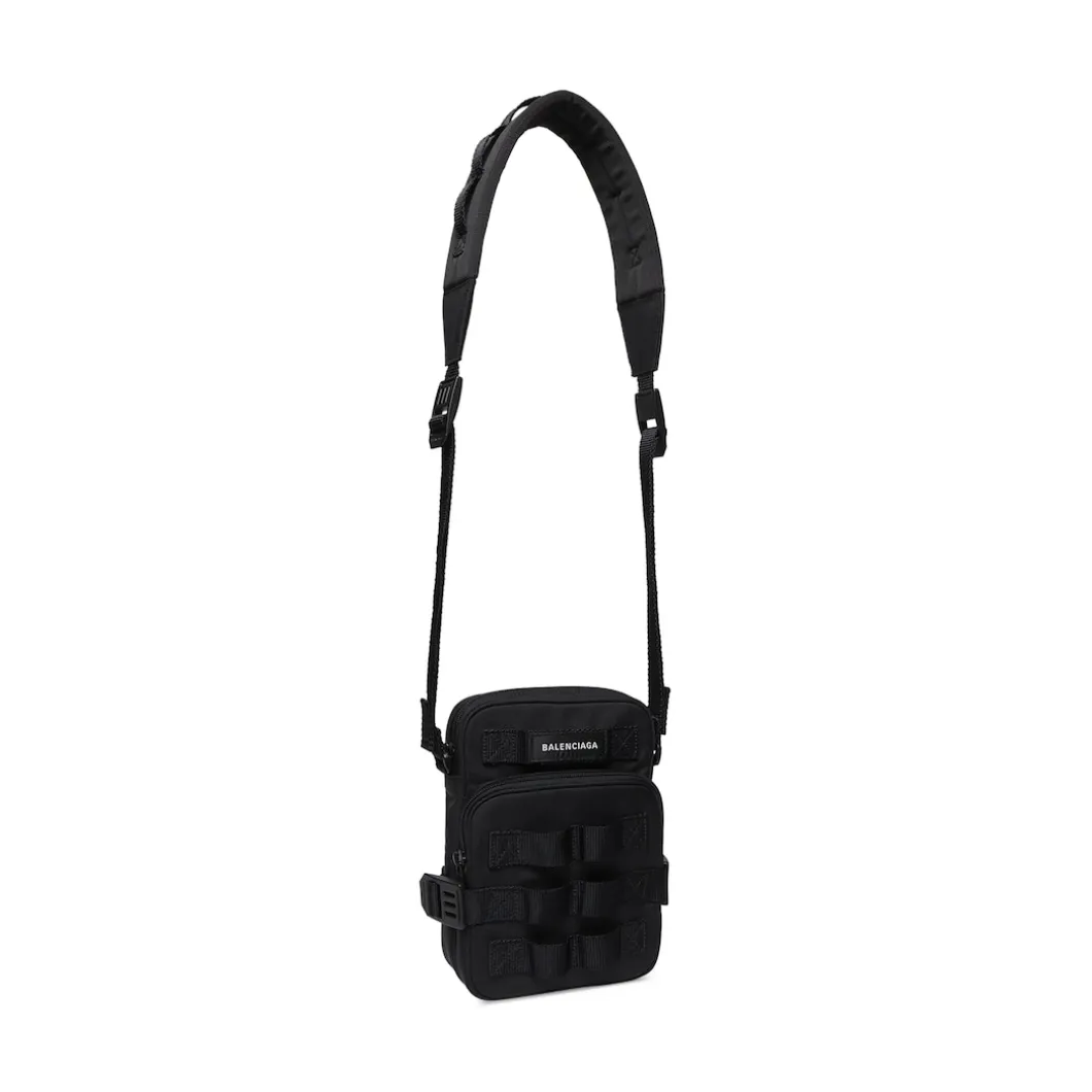 Men's Army Crossbody Messenger Bag in Black