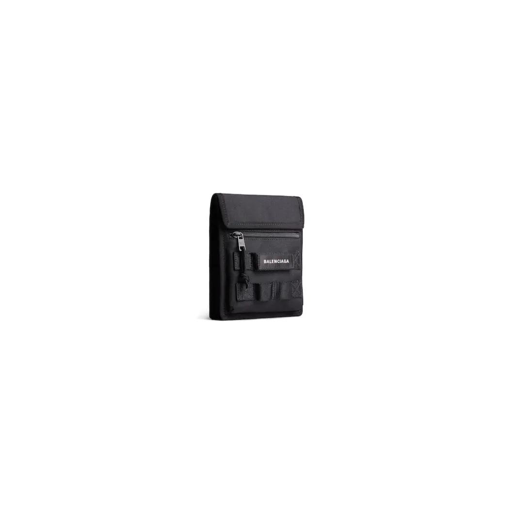 Men's Army Small Pouch With Strap in Black