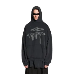 Men's 3b Liquified Hoodie Large Fit in Black/grey