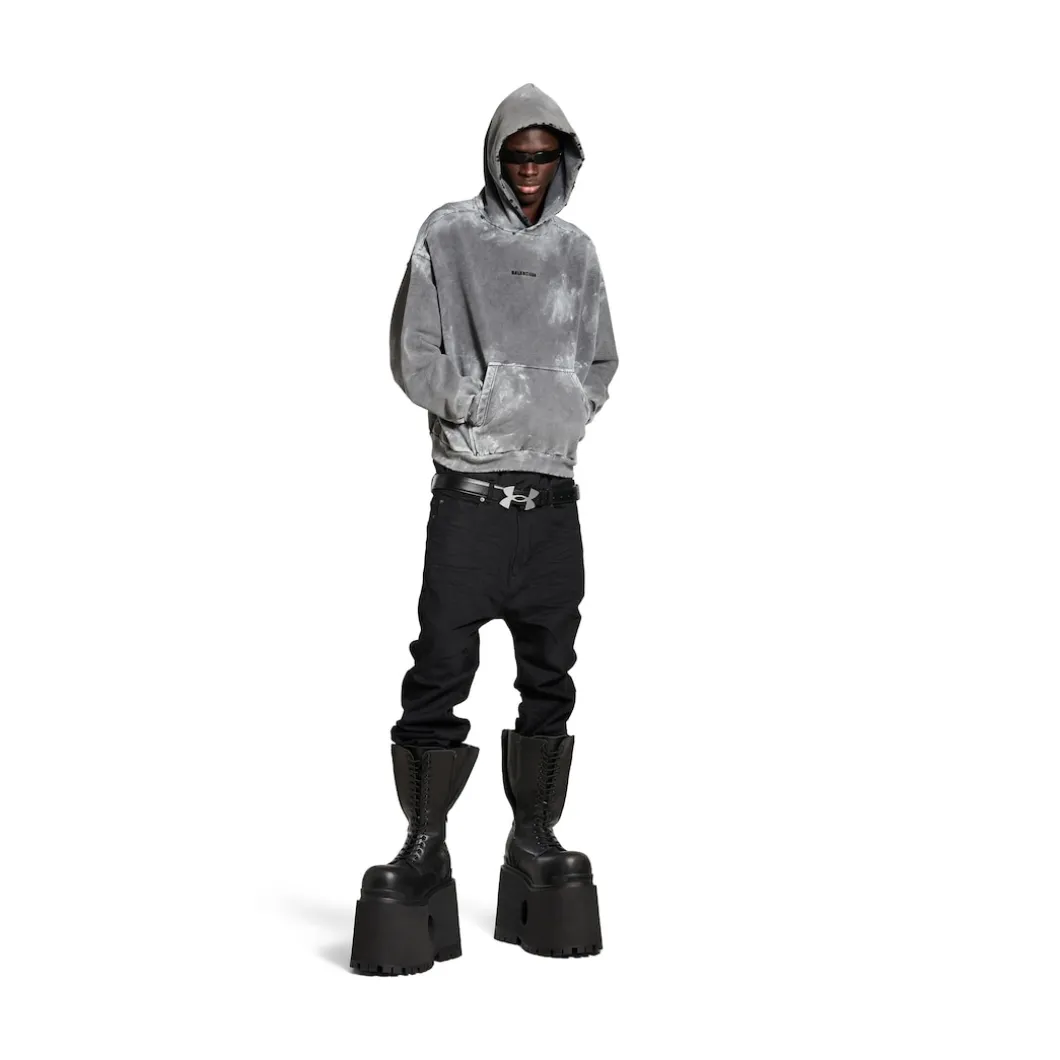 Men's Balenciaga Back Hoodie Medium Fit in Grey