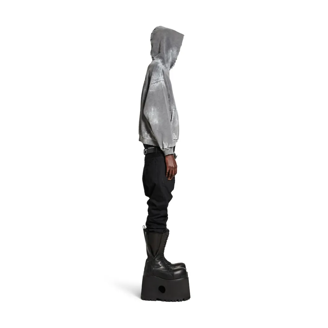 Men's Balenciaga Back Hoodie Medium Fit in Grey