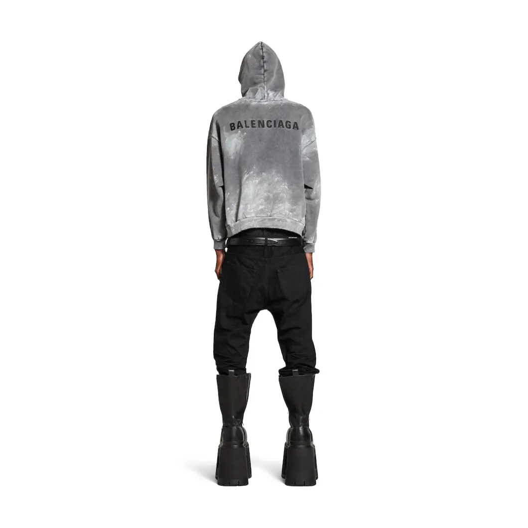 Men's Balenciaga Back Hoodie Medium Fit in Grey