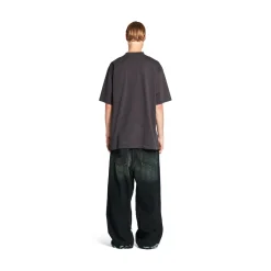 Men's Balenciaga Boxing T-shirt Medium Fit in Black Faded