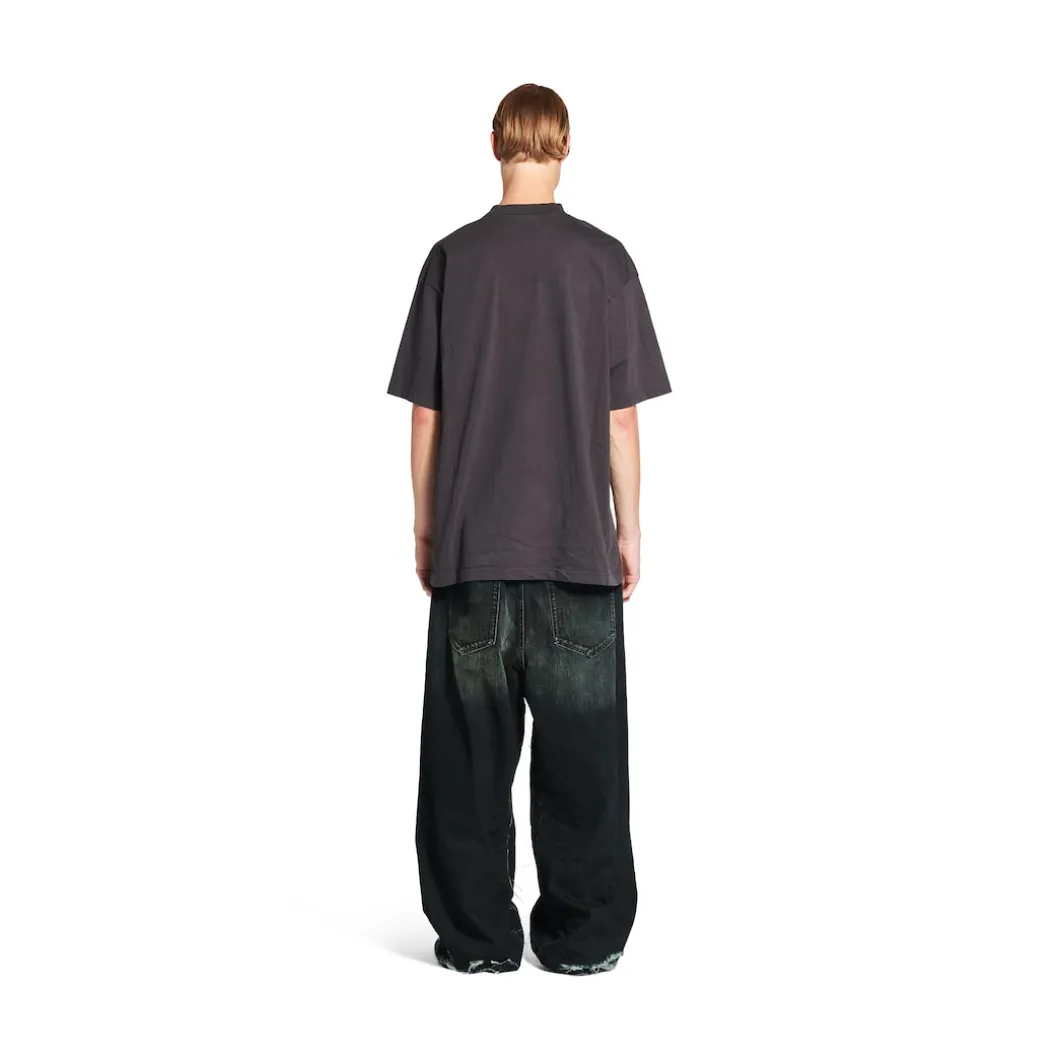 Men's Balenciaga Boxing T-shirt Medium Fit in Black Faded