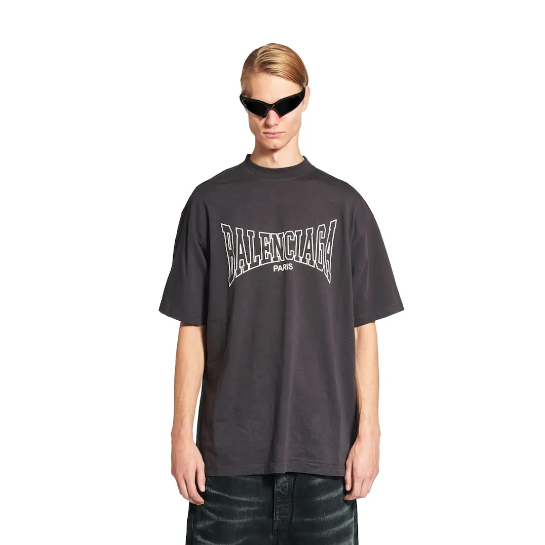 Men's Balenciaga Boxing T-shirt Medium Fit in Black Faded